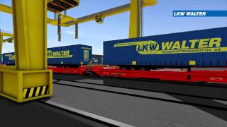 LKW WALTER Combined Transport RailRoad 3D Animation [upl. by Aklam]