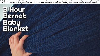 Bernat Blanket Yarn Crochet Pattern  Crochet Baby Blanket [upl. by Aimerej]