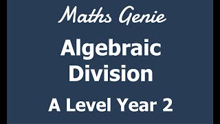 Algebraic Division [upl. by Weyermann]