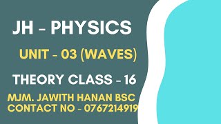 PHYSICS JH  JAWITH HANAN SIR  2025 BATCH  UNIT  03 WAVES THEORY  CLASS  16 [upl. by Margareta]