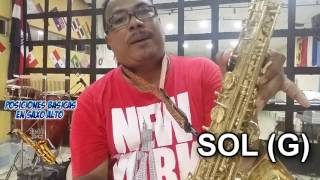 TUTORIAL EN SAXO ALTO NOTAS BASICAS SOSTENIDOS  Y BEMOLES b [upl. by Peer]