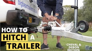 How to Hitch a Trailer with an Autolift Jockey Wheel  eg Cheval Liberte  Debon Trailer Edition [upl. by Ahsea]