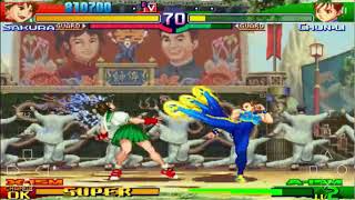 Street Fighter Alpha 3 PS1  Sakura Playthrough [upl. by Ardnuas]