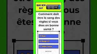 QUIZ QCM SVT Comment doit être le sang des règles si vous êtes en bonne santé shorts qcm quiz [upl. by Eneleh]