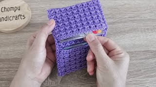 Crochet card holder  Easy and quick to make Step by step [upl. by Ahsemal215]