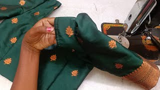 Very easy method for beginnerstrending elbow puff sleeve design cutting amp stitching for blouse [upl. by Zeitler847]