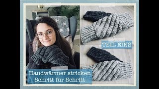 Handwärmer Muff stricken Schritt für Schritt Teil Eins I Sarah van Draad [upl. by Vallonia]