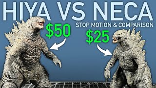 Godzilla Action Figure COMPARISON w Stop Motion  HIYA vs NECA [upl. by Ohaus]