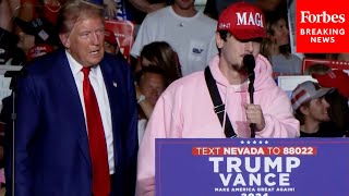 We Need Trump Back Really Bad Bryce Hall Joins Trump On Stage At Rally In Las Vegas Nevada [upl. by Leena946]