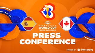 Spain v Canada  Press Conference  FIBA Basketball World Cup 2023 [upl. by Pavier783]