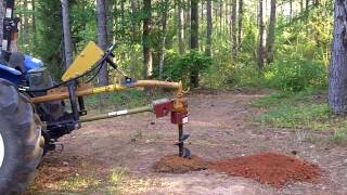 post hole digger with hydraulic downforce kit [upl. by Eidua]