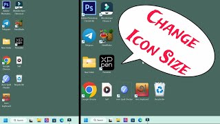 Make Bigger or smaller Icon on LaptopDesktop Home screen App folder symbols very big small tiny [upl. by Naira]