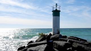 Lighthouse Waves Artist Ocean Shore Siren Point No Copyright Video [upl. by Ecital]