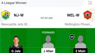 NJW vs WELW Dream11 Prediction  NJW vs WELW A League Women  WELW vs NJW Today Match Team [upl. by Avehstab]