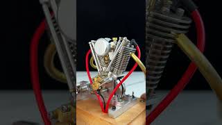 Miniature Desktop Harley V2 Engine Model [upl. by Jabin730]