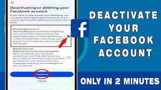 Deactivate Your Facebook Account EASILY 2024  How to Deactivate Your Facebook Id in Mobile [upl. by Ahsiemal]