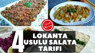 Lokanta Usulu 4 Farklı Salata Meze Tarifleri Çeşitleri [upl. by Arem]