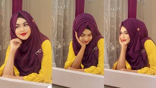 Jorjet Chiffon Hijab Tutorial with Layers amp Chest Covered  Hijab Style 2024Chiffon Hijab Tutorial [upl. by Kaela]