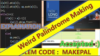 codechef long challenge WEIRD PALINDROME MAKING greedy solution explanation  code contest [upl. by Khai]