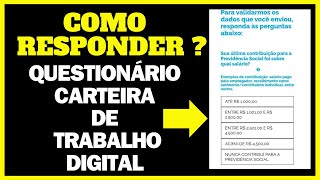 RESPONDER AS PERGUNTAS DA CARTEIRA DE TABALHO DIGITAL [upl. by Nerine888]