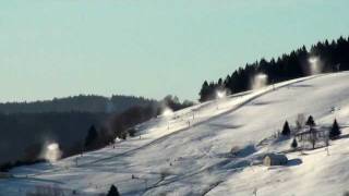 Canons à neige sur les pistes de ski du Brabant à La Bresse HD [upl. by Liam246]