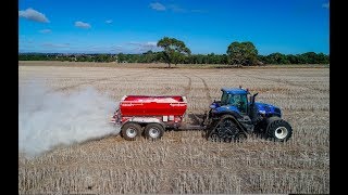 Branson Farms Lime spreading NH T8 SmartTrax amp AGRISPREAD Spreader [upl. by Elatsyrc857]