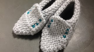 Cómo tejer unas zapatillas  pantuflas de invierno con telar Tutorial DIY [upl. by Yddeg772]