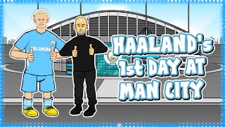 Haaland Signs for Man City Erling Haalands 1st Day [upl. by Eskill740]