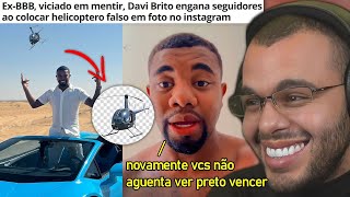 DAVI BRITO POSTA FOTO COM HELICÓPTERO FALSO É CRITICADO E RESPONDE HATERS [upl. by Willetta]