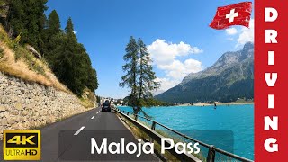 Driving in Switzerland 10 Maloja Pass From Vicosoprano to St Moritz 4K 60fps [upl. by Yzzik]