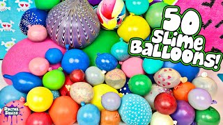 Whats Inside 50 SLIME Squishy Balloons MASSIVE Slime Smoothie stayhome [upl. by Rehpotsirhc]