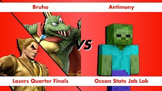 Antimony Steve vs Bruho King K Rool Kazuya  Losers Quarters Jab Lok [upl. by Leiruh]