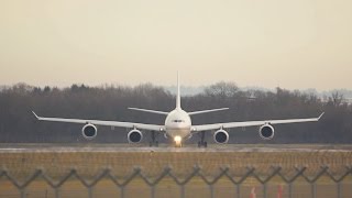 Etihad Airways Airbus A340642 Flight EY6 departure from Munich to Abu Dhabi A6EHH [upl. by Magdala]