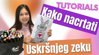 Crtamo Uskršnjeg zeku  kako nacrtati zeku [upl. by Eeramit469]