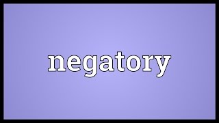 Negatory Meaning [upl. by Yekram]