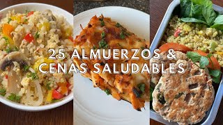 25 Recetas de Comidas y Cenas Saludables Fáciles Rápidas  Come más Vegetales [upl. by Nnave]