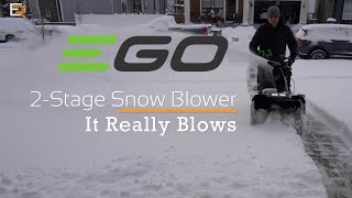 EGO 2Stage Electric Snow Blower SNT2405  Finally Putting it to Work [upl. by Submuloc]