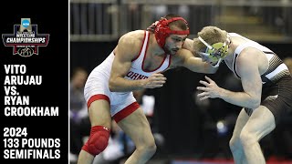 Vito Arujau v Ryan Crookham 2024 NCAA wrestling semifinal 133 pounds [upl. by Asseret]