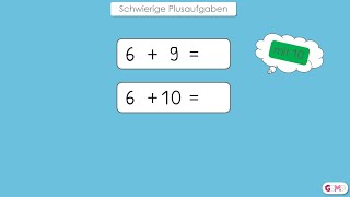 Schwierige Plusaufgaben mit 10  Rechenstrategien Teil 2  Klasse 1 [upl. by Sparks]