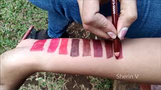 Miss Claire Glimmersticks Swatch  Affordable lip liner  Sherin Varughese [upl. by Portuna]