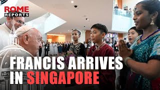 Pope arrives in the final country of his AsiaOceania trip Singapore [upl. by Ailat]