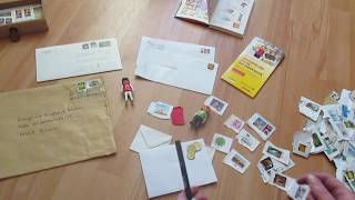 Briefmarken  was zu einem Brief gehört wie geht das mit der Post [upl. by Annaxor]