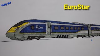 How to draw Eurostar Train  Speed Train Eurostar [upl. by Horten]