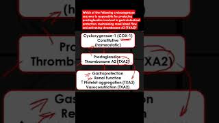 Cyclooxygenase COX enzyme is responsible for producing PGs involved in gastrointestinal protection [upl. by Medorra]