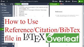 How to Use Reference Citation and BibTex in LaTex Overleaf ShareLatex  Tajim [upl. by Reste]