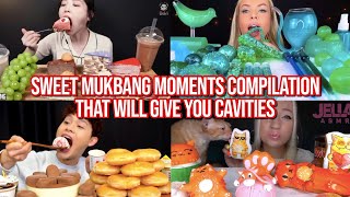 SWEET mukbang moments that will give you CAVITIES compilation [upl. by Laks]