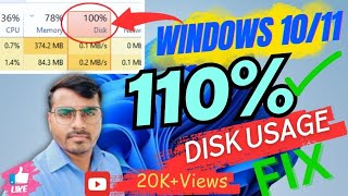 🔥✅100 SOLVED DISK USAGE Windows 1011 FIX Easy Tutorial😯😱🖥️💻 [upl. by Ariella231]