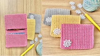 Crochet Card Holder mini wallet YOU can make this [upl. by Anelleh584]