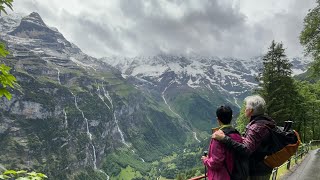 Switzerland Alps Hiking from Wengen to Mürren 2024 June [upl. by Ayiotal297]