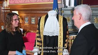 Speaker Sir Lindsay Hoyle History of the black and gold Robe of State and jabot and cuffs [upl. by Aldon]